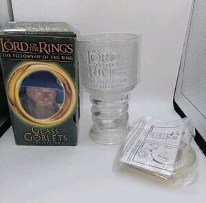 Lord of the Rings Fellowship of the Ring Glass Goblet 2001 Burger King Gandalf